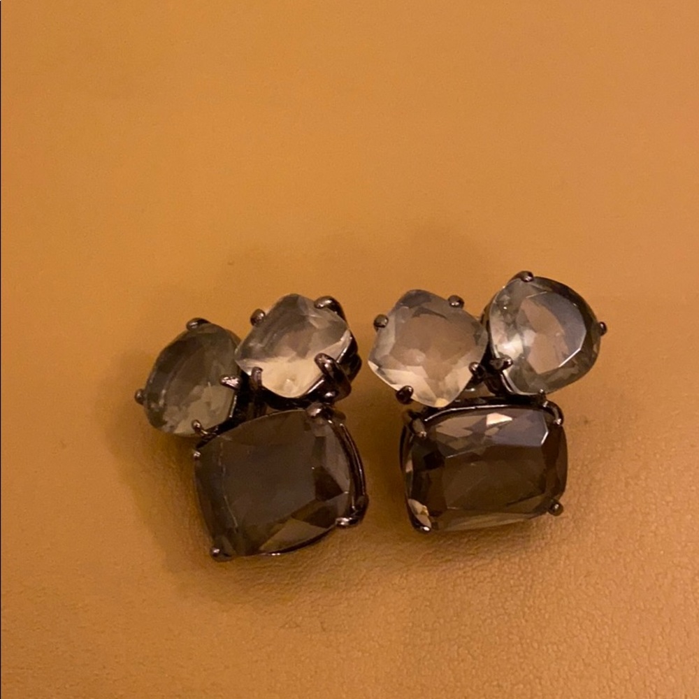 2/$20 J crew smokey grey faceted glass earrings